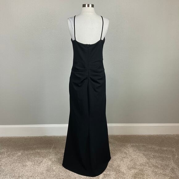 XSCAPE Sleeveless Thigh Slit Long Column Evening Gown Black Size 10 Formal Dress - Picture 6 of 12